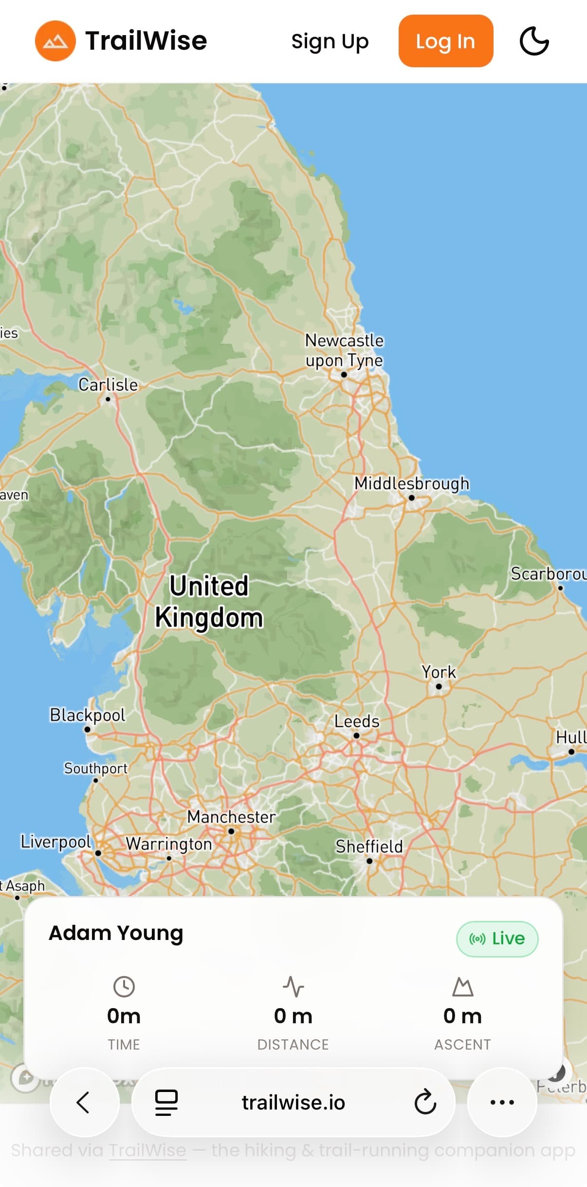 Live location sharing map view