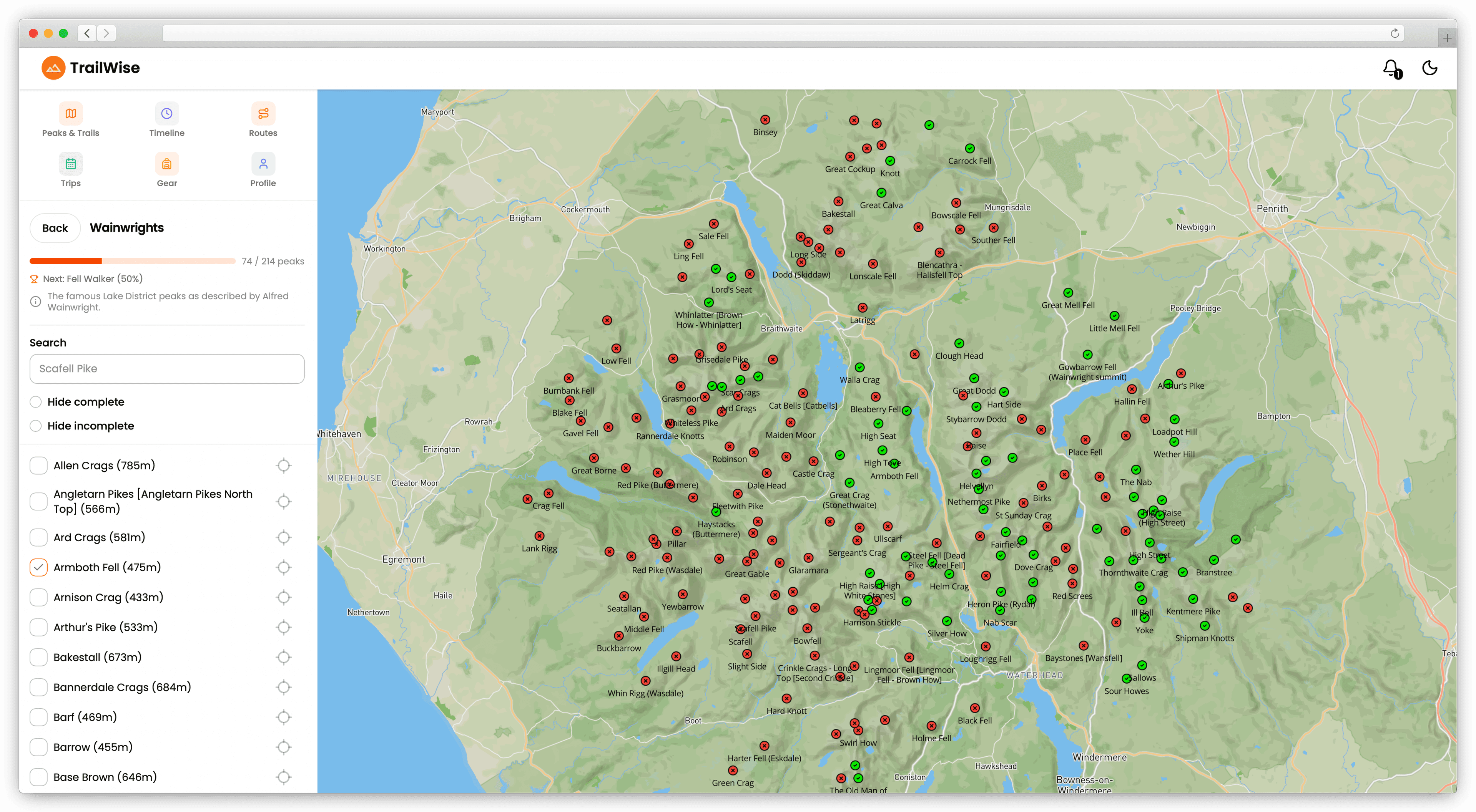 TrailWise web platform
