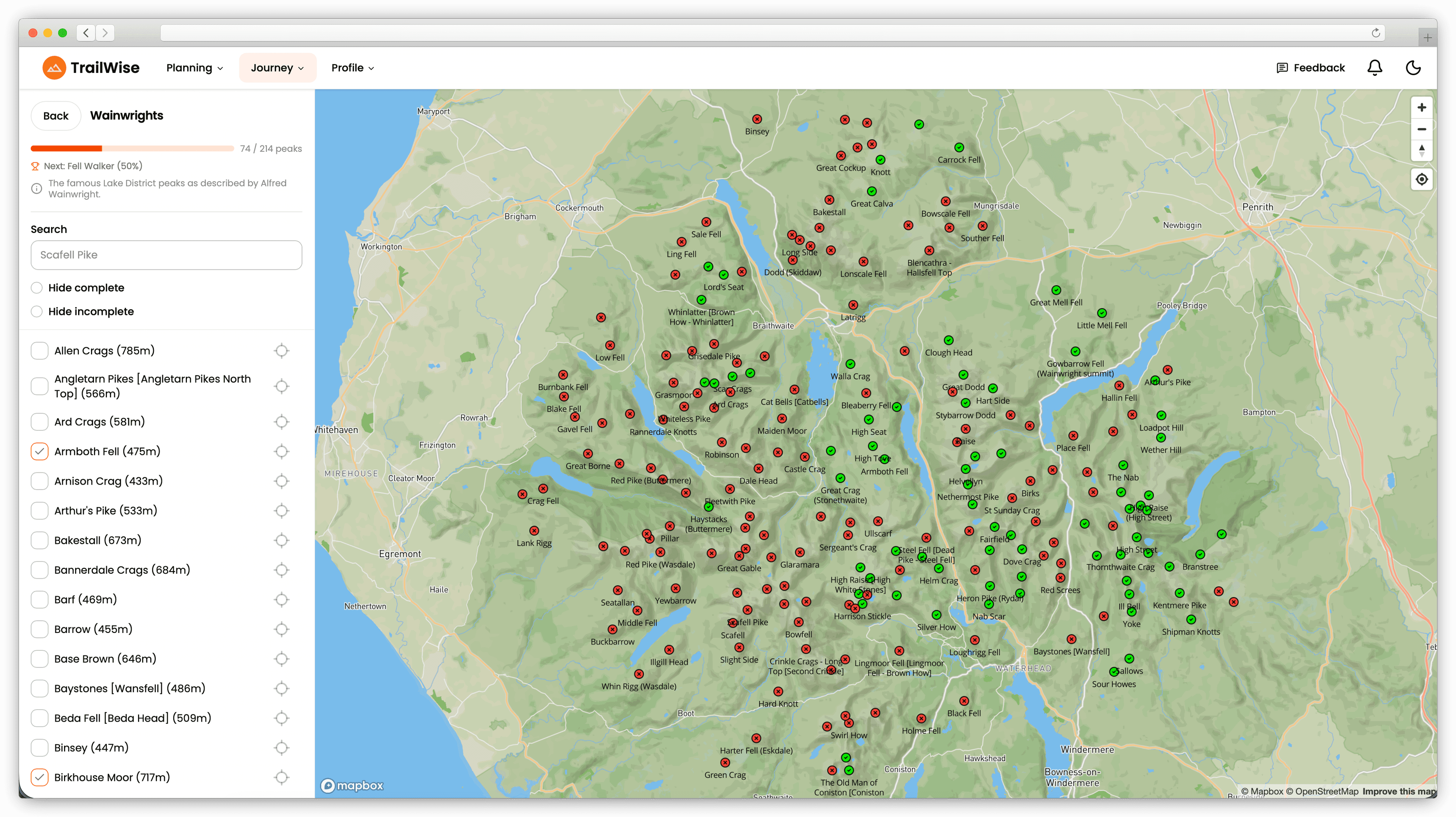 TrailWise web platform